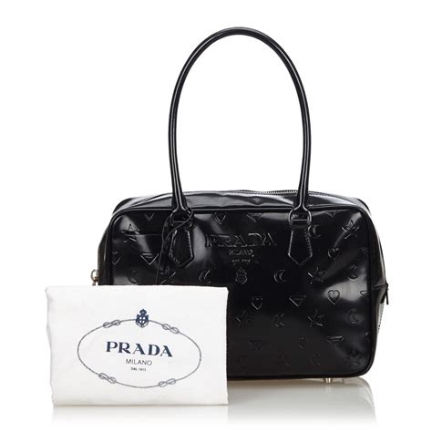 black prada bag with white stitching|Prada black bag price.